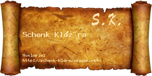 Schenk Klára névjegykártya