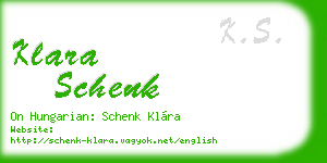 klara schenk business card